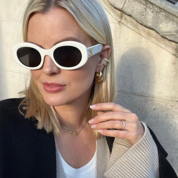 CELINE TRIOMPHE SUNGLASSES IN ACETATE WHITE